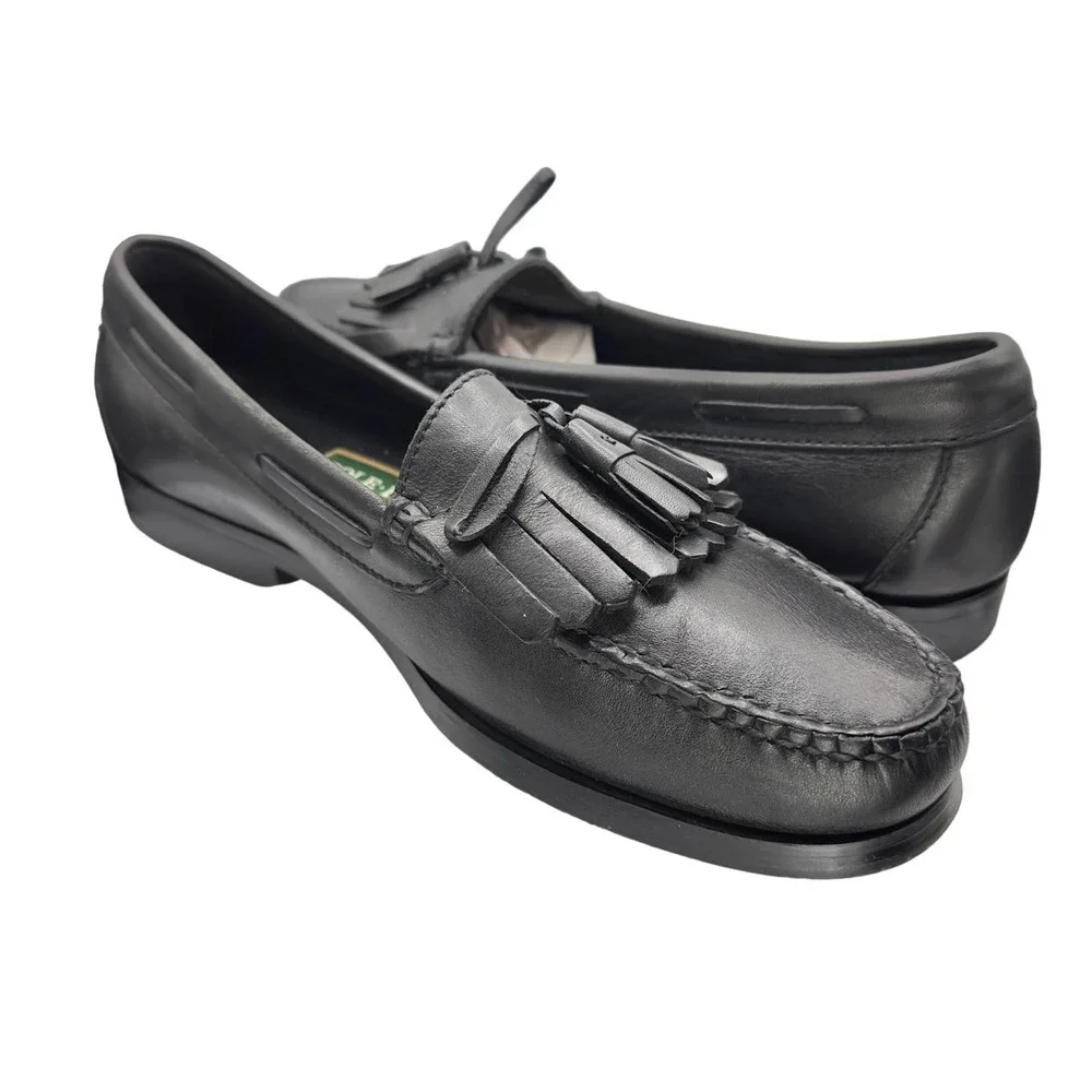 Cole Haan | Men | Matte Black Leather Kilted Tassel Loafers | Size 11 D